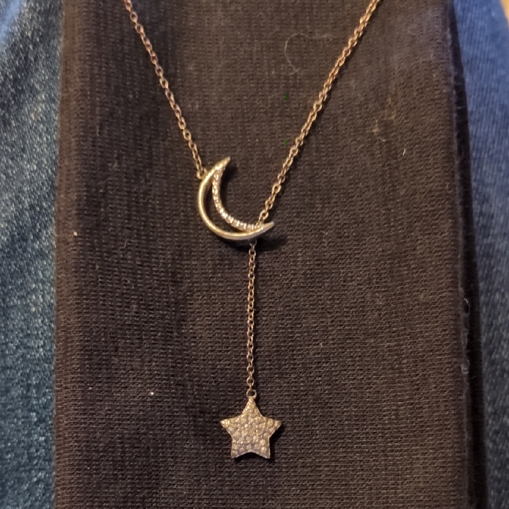 Elegant Gold Moon and Star Necklace